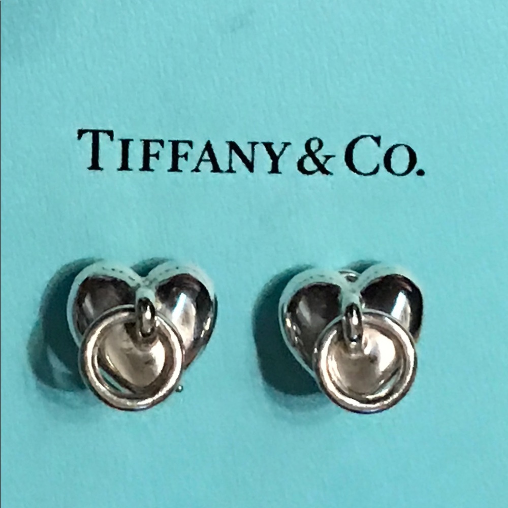 Tiffany & Co Heart Circle Dangle Clip On Earrings
